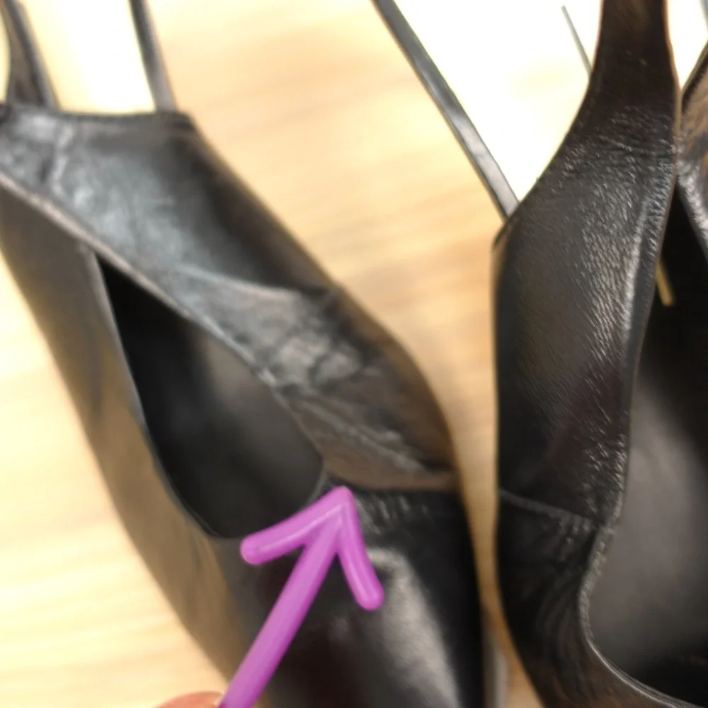 Dolce Vita Womens Slingback Pumps 8 Black Old Money Party Leather Kitten Heels